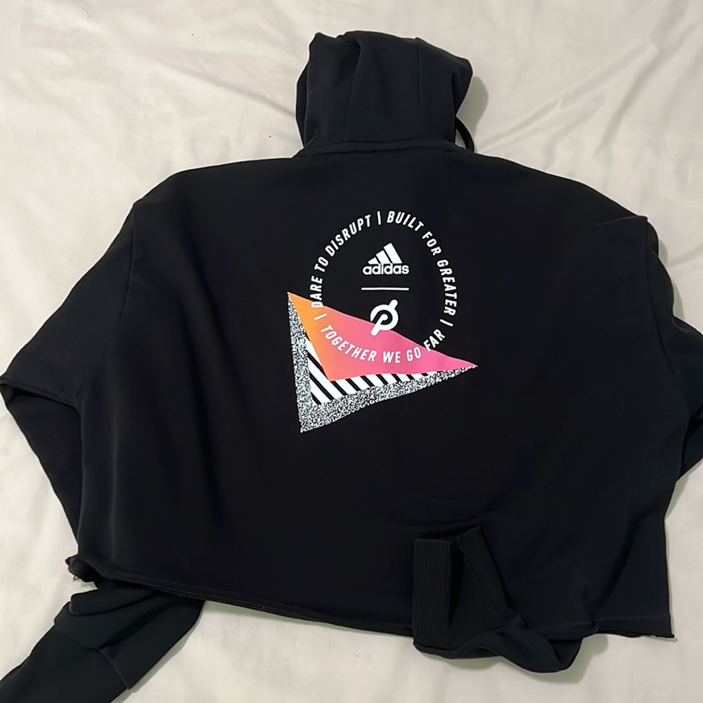 Peloton Adidas Crop Black hoodie Women’s Small